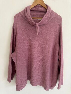 Penningtons Woman Pink Cowl Neck Long Sleeve Pullover Sweater Size 5X